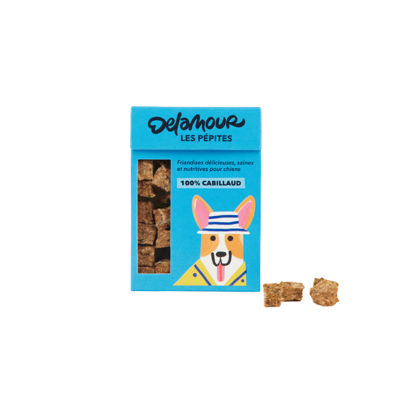 Boîte de friandises pour chien - Pépites Delamour au cabillaud