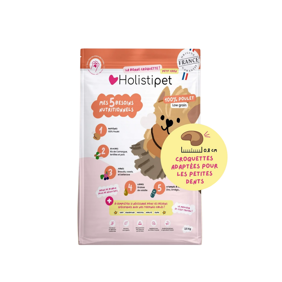 Croquettes pour petits chien - Poulet - Holistipet