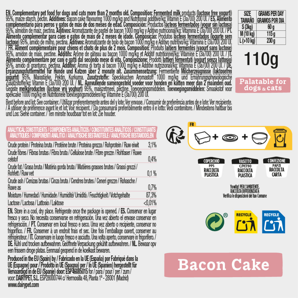 Ingrédients de la glace au bacon Yow Up