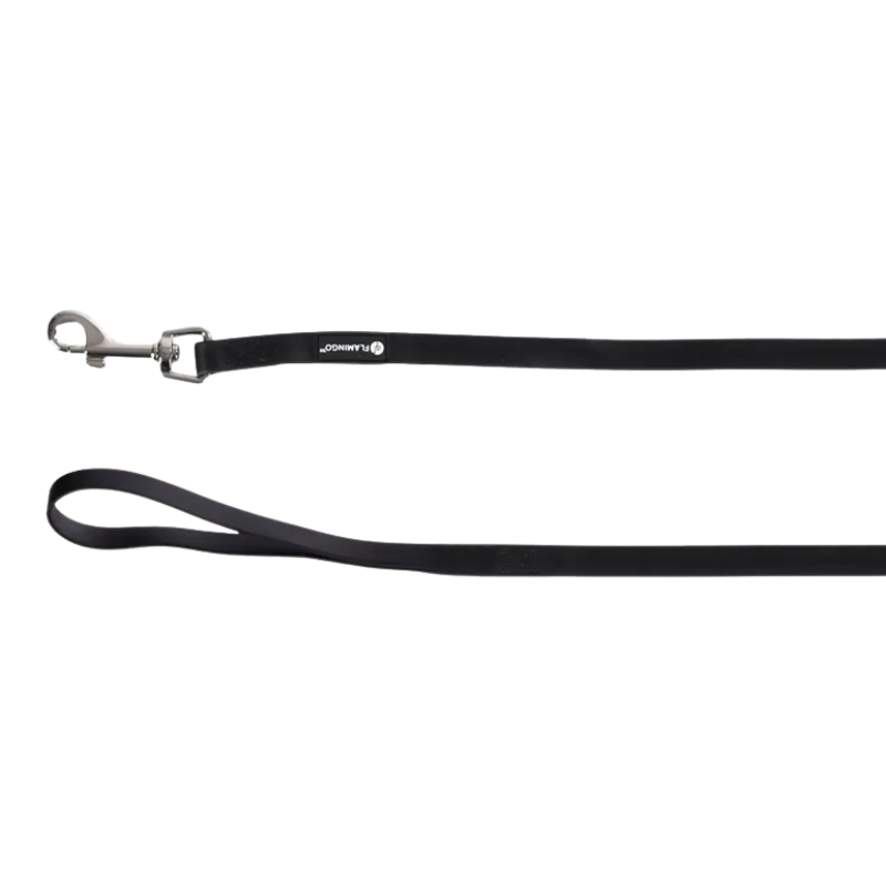 Longe en biothane couleur noir dépliée