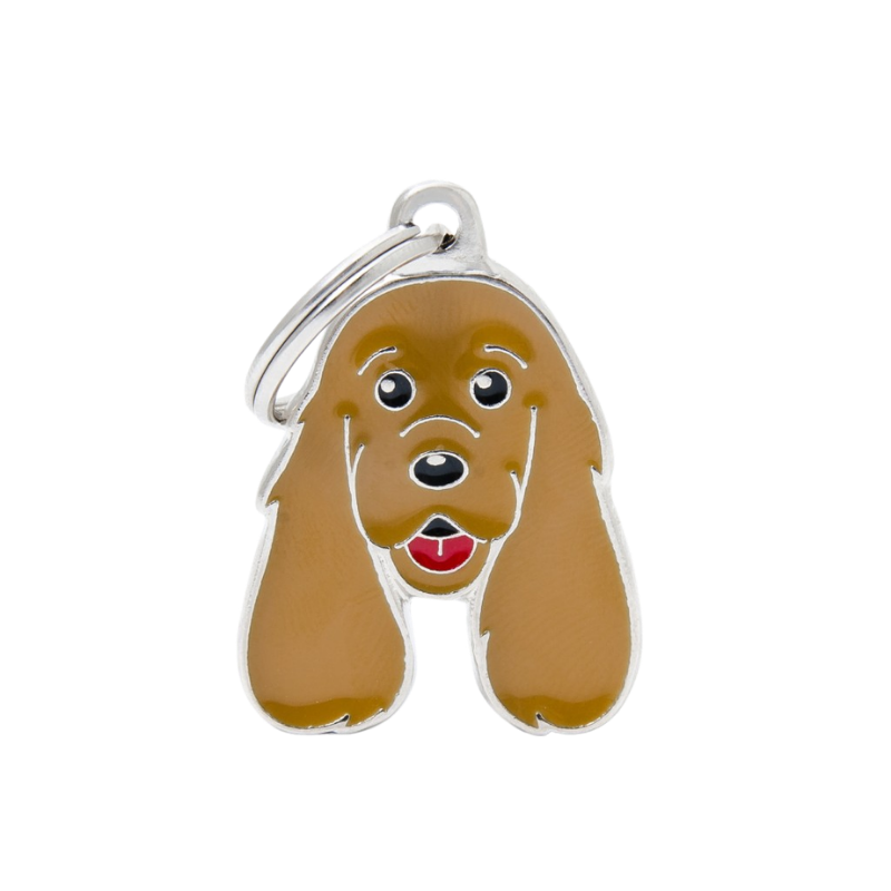 Médaille pour chien forme Cocker marron