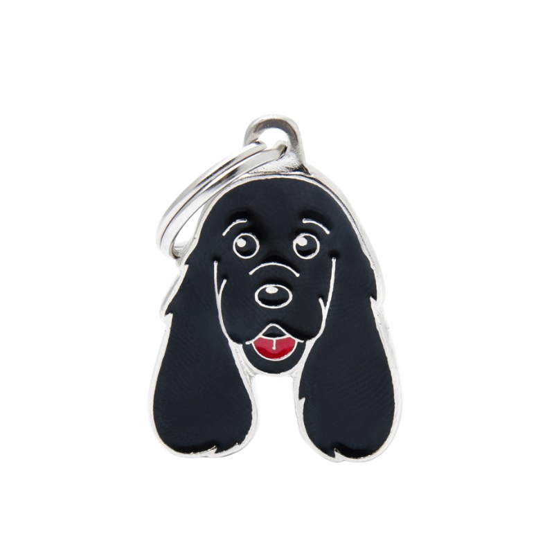 Médaille pour chien forme cocker noir