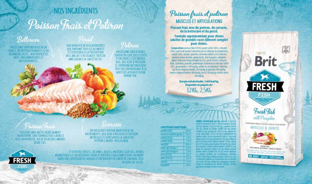 Croquettes pour chien - Brit Fresh saveur poisson et potiron