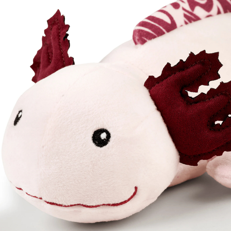 Peluche pour chien Axel l'Axolotl zoom sur la tête de la peluche