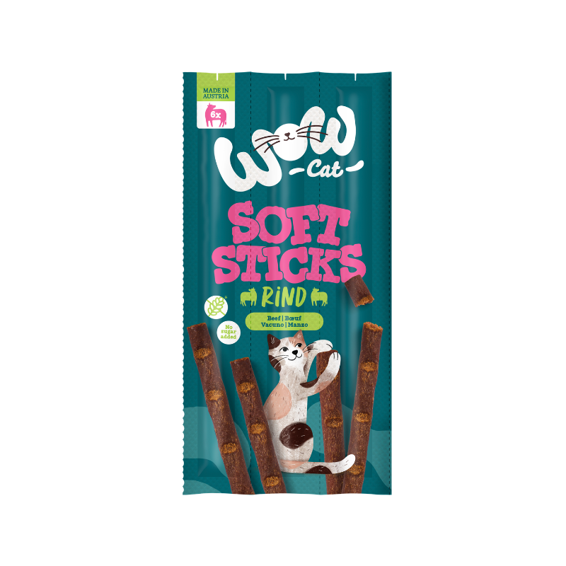 Friandise pour chat : stick tendre au boeuf, sans céréales ni gluten