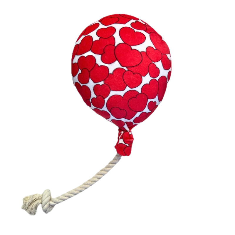 peluche pour chien ballon love avec corde