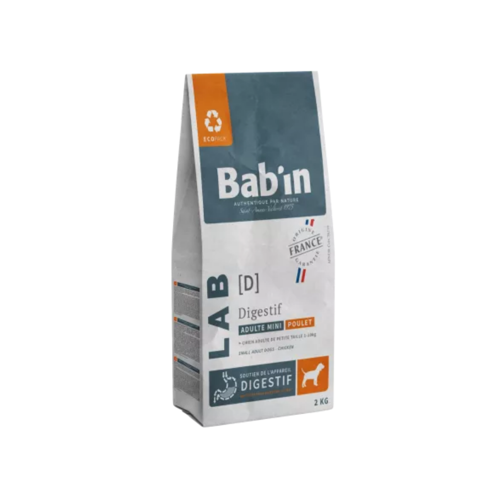 Sac de croquette Bab'in LAB digestif au poulet, chien adulte mini