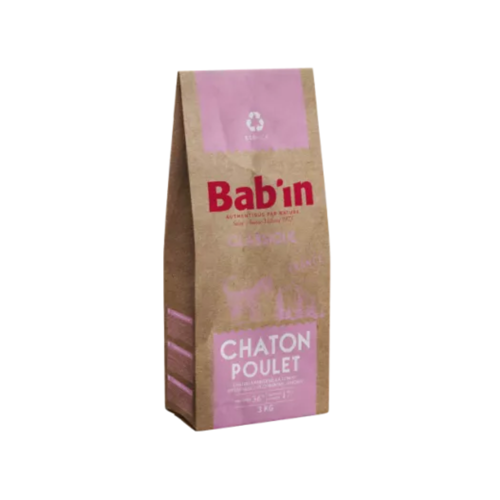 Sac de croquettes Bab'in chaton au poulet - 3kg
