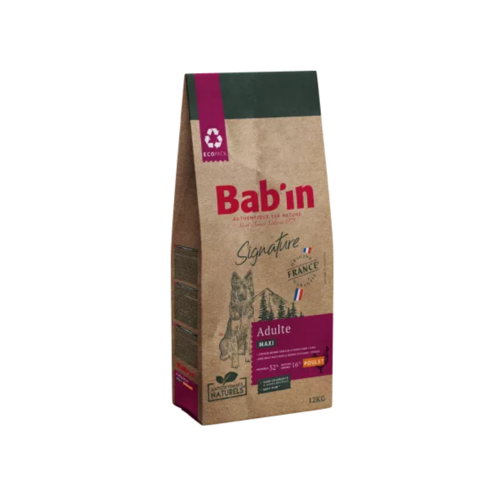 Sac de croquette Bab'in Signature pour chien adulte maxi au poulet