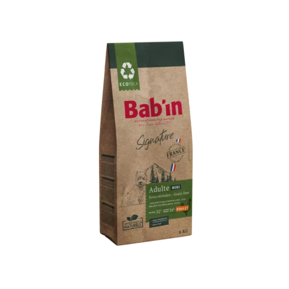 Sac de croquette Bab'in Signature pour chien adulte mini au poulet sans céréales