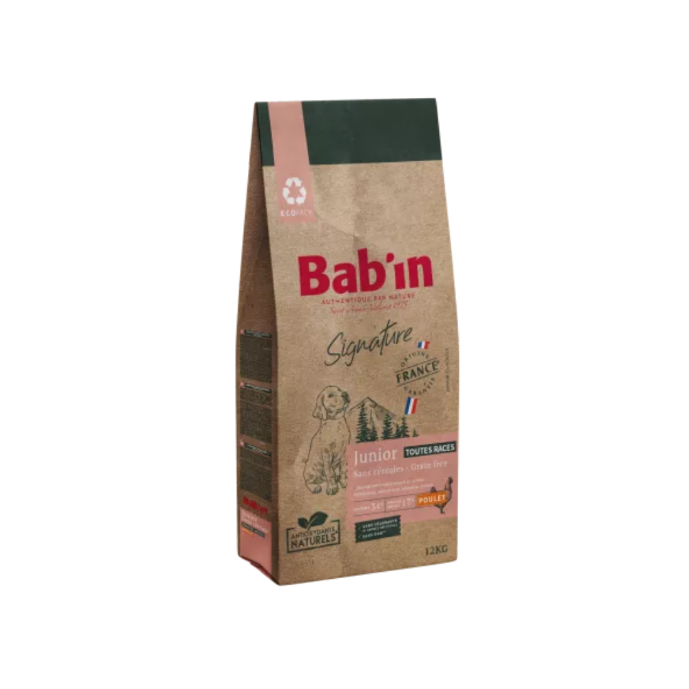 Sac de croquette Bab'in Signature pour chien junior au poulet sans céréales