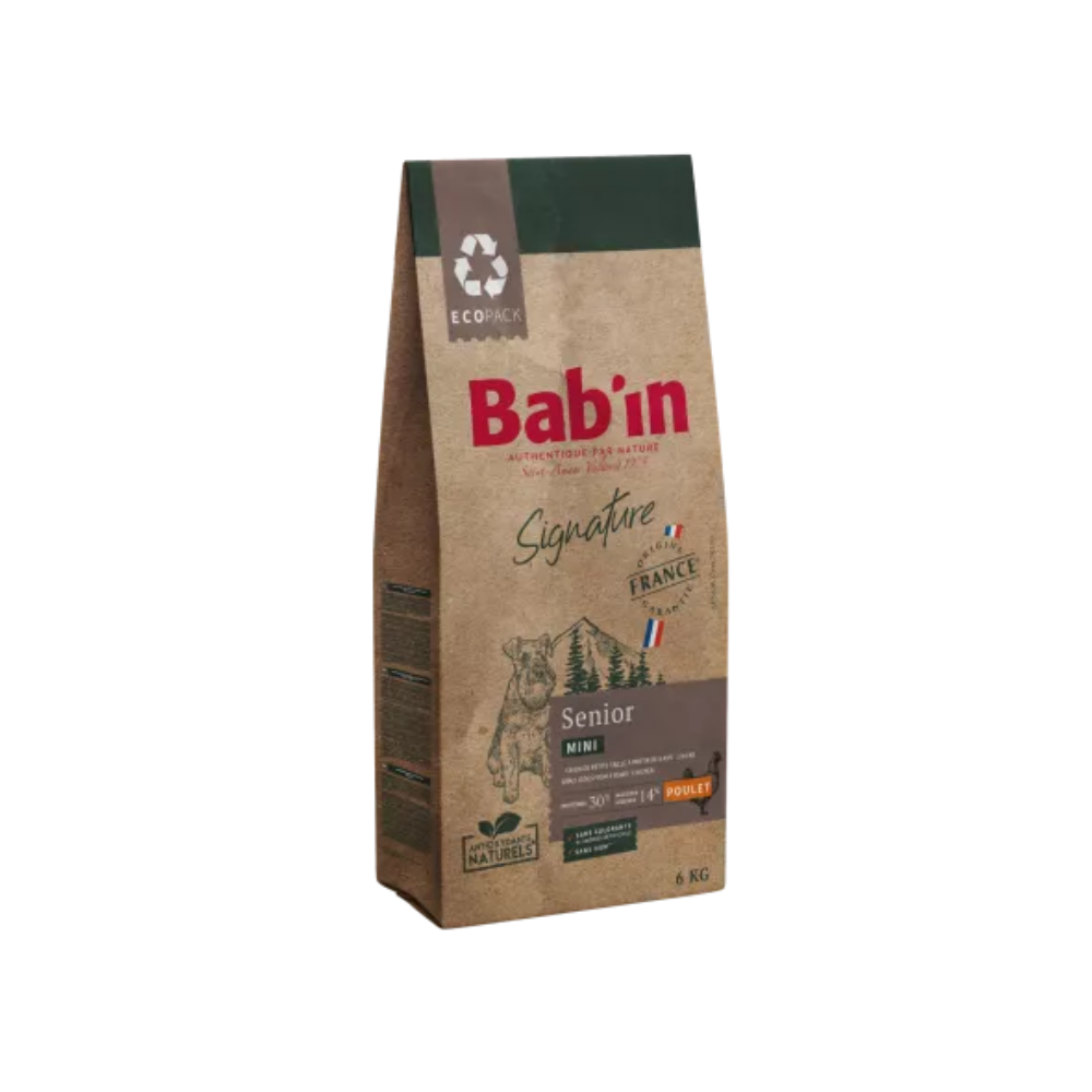 Sac de croquette Bab'in Signature pour chien senior mini, au poulet