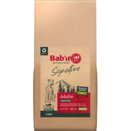 Croquettes Bab'in pour chien adulte medium à l'agneau