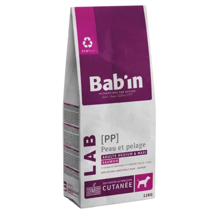 Croquettes Bab'in - LAB Medium et Maxi Adulte Peau et Pelage (Saumon)