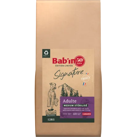 Croquettes Bab'in pour chien adulte medium stérilisé au canard