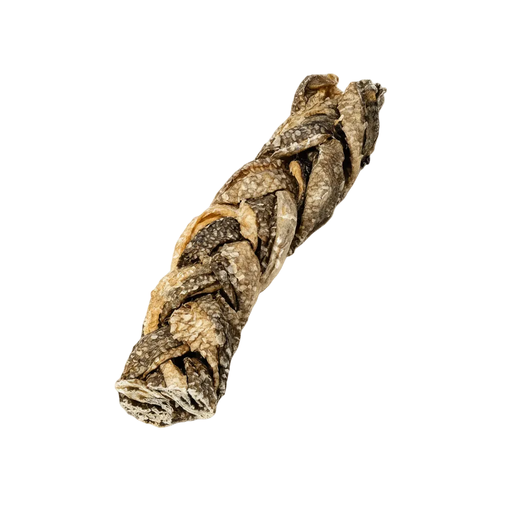 Tresse de peau de morue, mastication pour chien