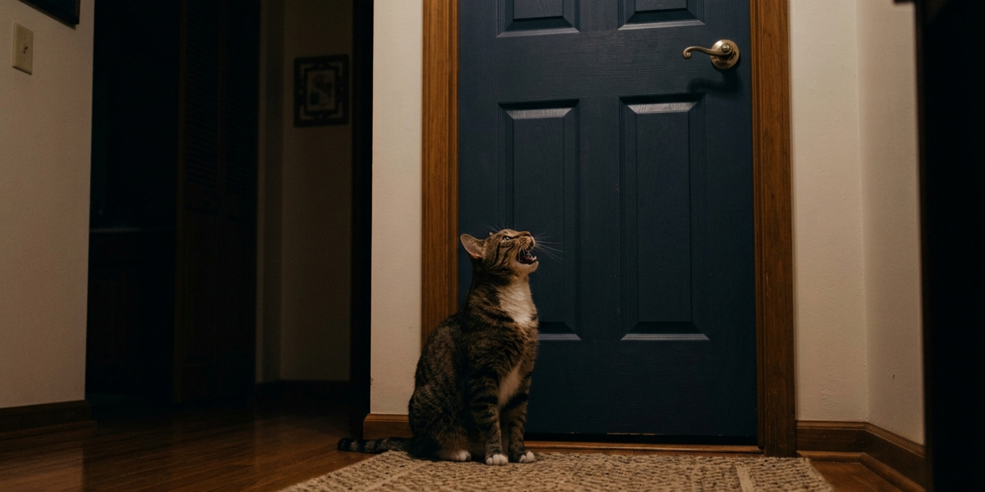 Chat qui miaule la nuit : pourquoi et comment le calmer ?