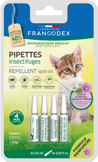 Pipettes insectifuges pour chatons