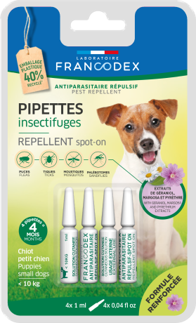 Pipettes insectifuges - chiots & petits chiens