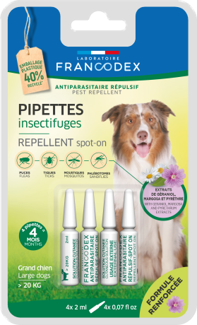 Pipettes insectifuges - grands chiens