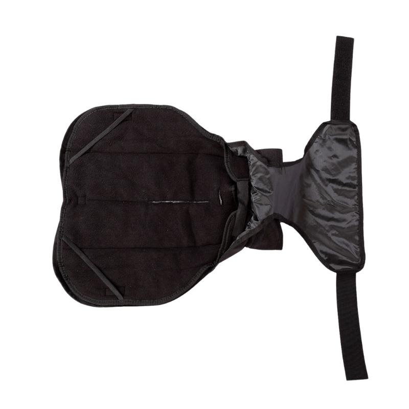 Manteau pour chien ouvert à plat, vue intérieure + polaire