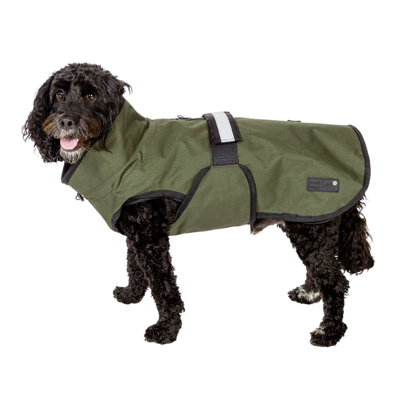 Manteau pour chien Imperméable, coupe vent et polaire couleur olive