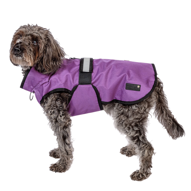 Manteau pour chien Imperméable, coupe vent et polaire couleur prune