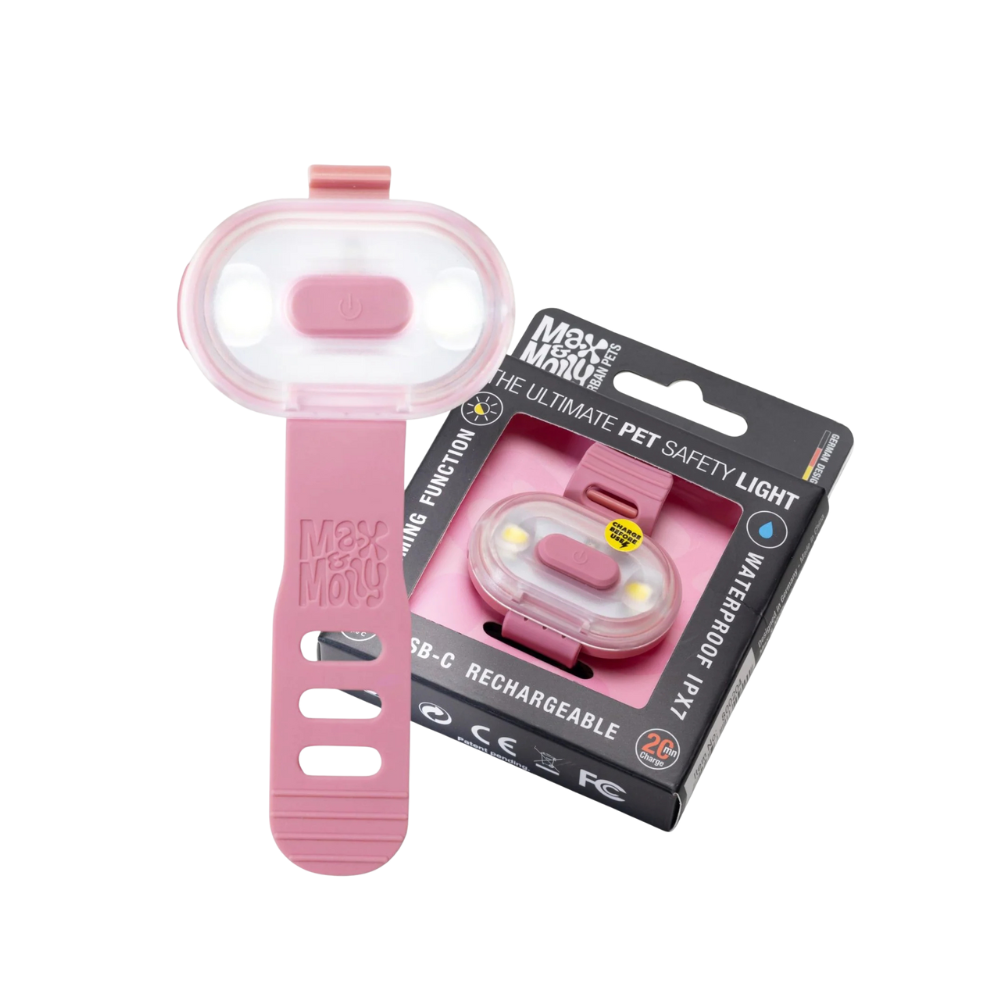 Collier à LED pour chien de la marque Max & Molly, gamme Matrix 2.0 couleur Rose