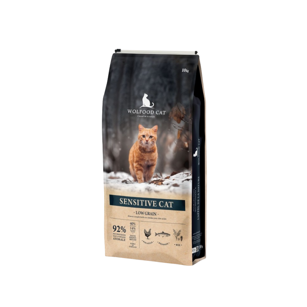Croquettes pour chat sensible, facile à digérer, faible en céréales
