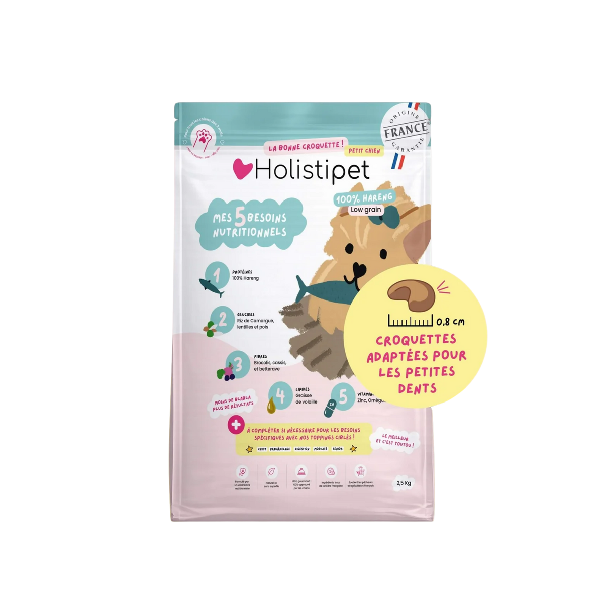 Croquettes pour petit chien au hareng Holistipet