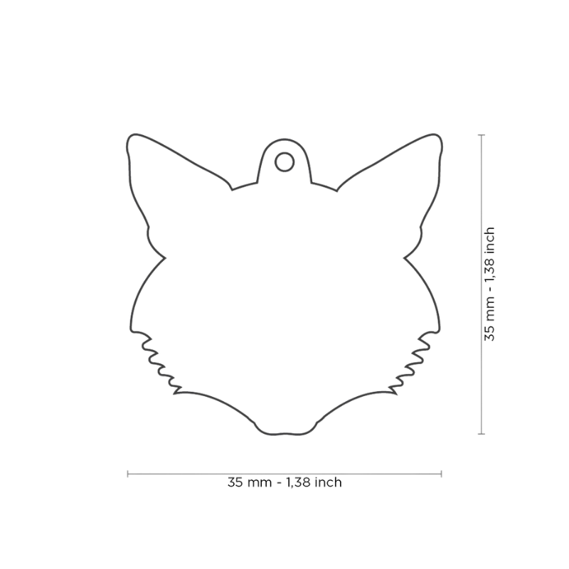 Dimensions médaille pour chien renard 35x35mm