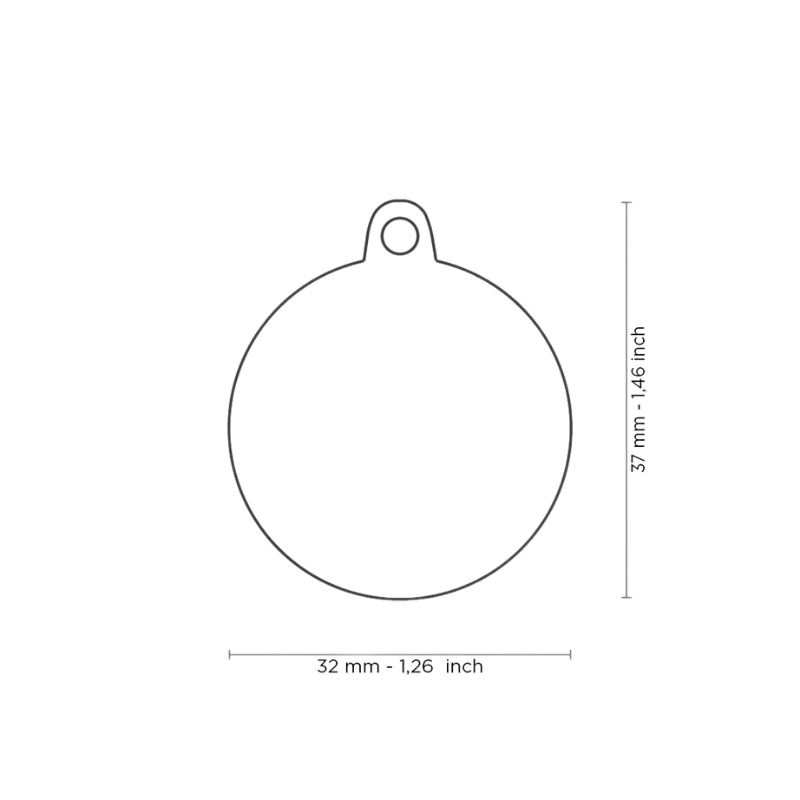 Dimensions Médaille en forme de cercle- Grand_32x37mm