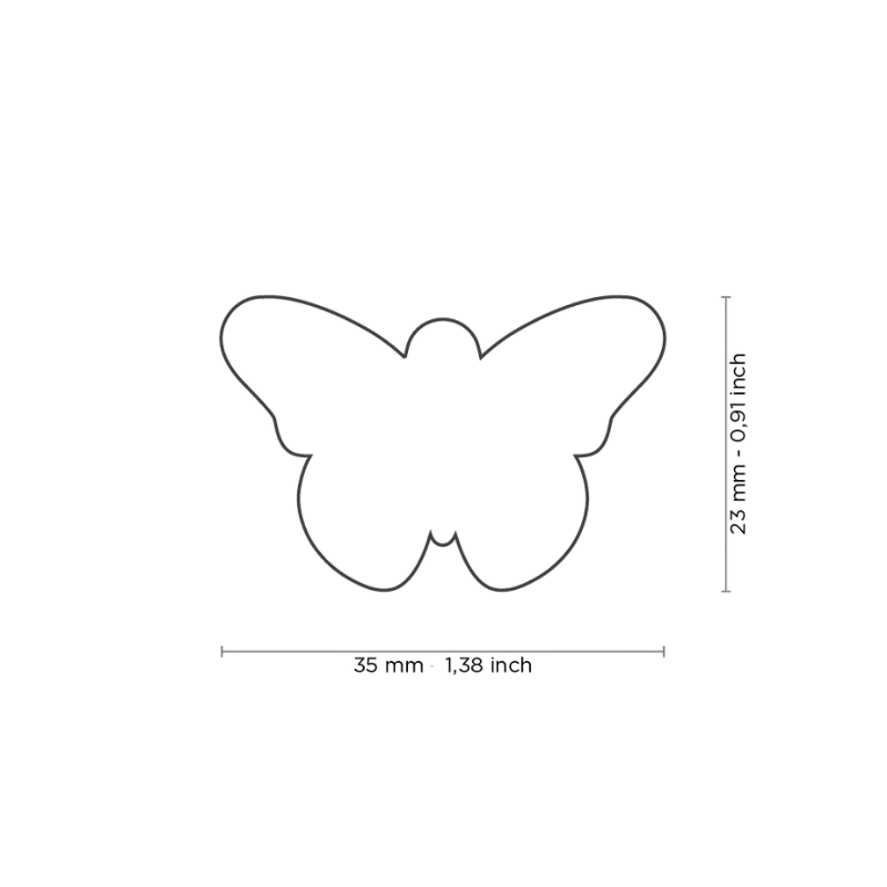 Dimensions médaille pour chien forme Papillon 35x23mm