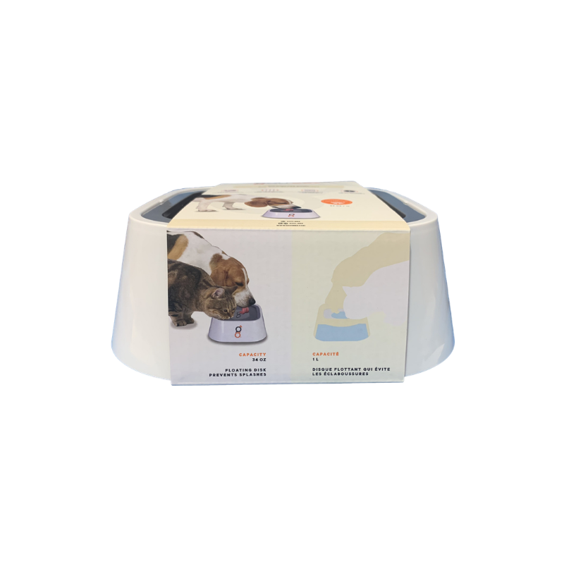 Gamelle anti-éclaboussures pour chien et chat avec système anti-dérapant capacité 1L