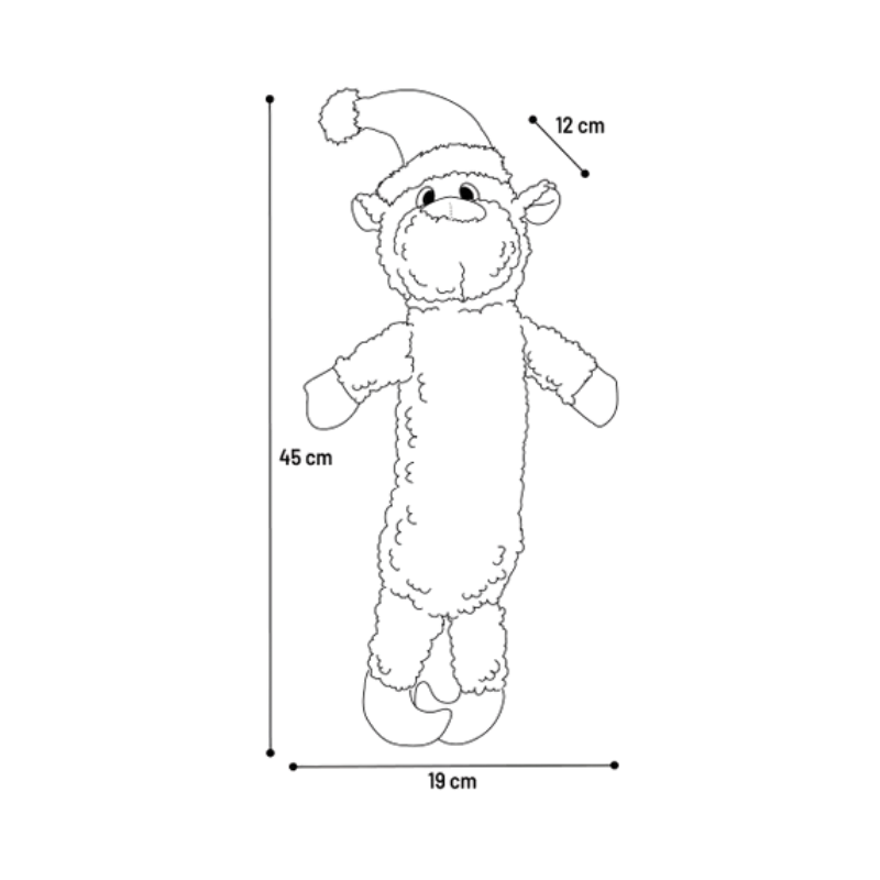 Dimensions de la peluche Caribou : 19cm L x 12cm l x 45cm H