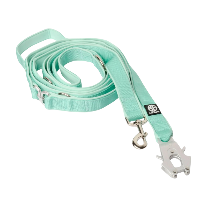 Laisse multiposition 3 points Bad Guys couleur aigues marine