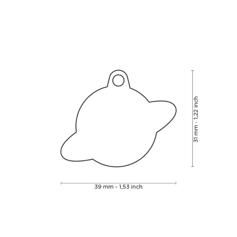 Dimensions médaille pour chien écureuil 39x31mm