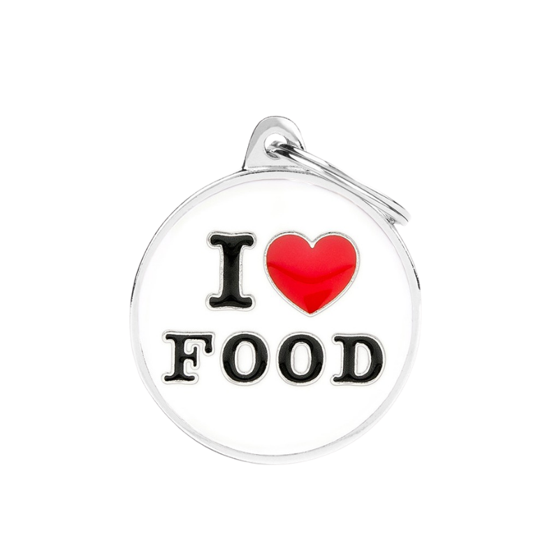 Médaille pour chien "i love food"