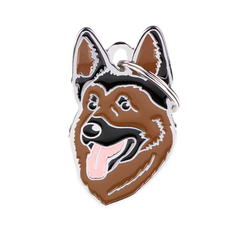 Médaille pour chien forme Berger allemand Marron