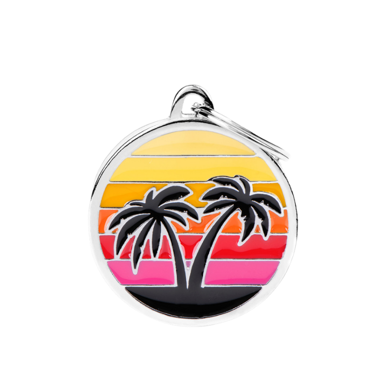 Médaille pour chien motif palmier