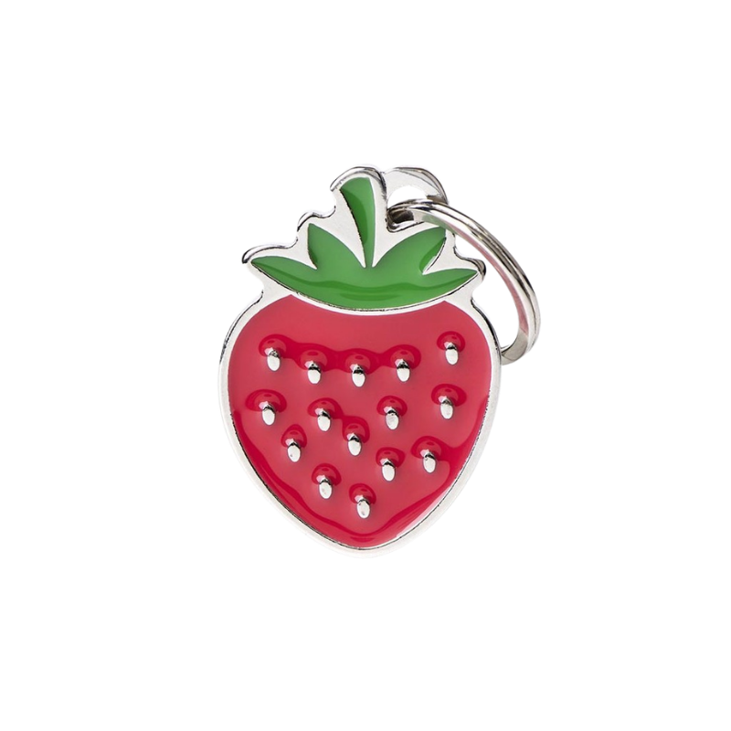 Médaille pour chien forme fraise