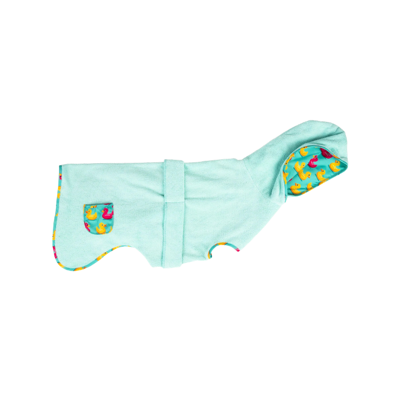 Peignoir pour chien canard marque max et molly vue profil