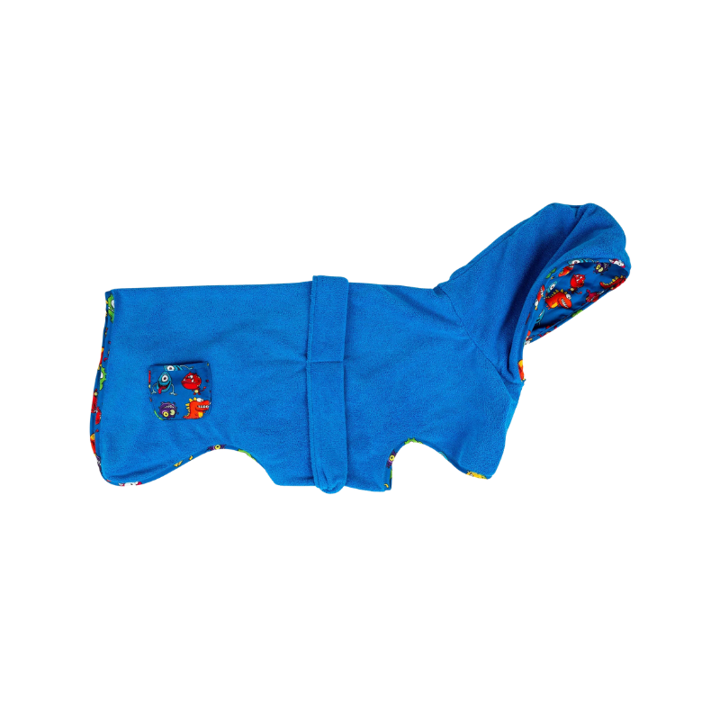 Peignoir pour chien petits monstres marque max et molly vue profil