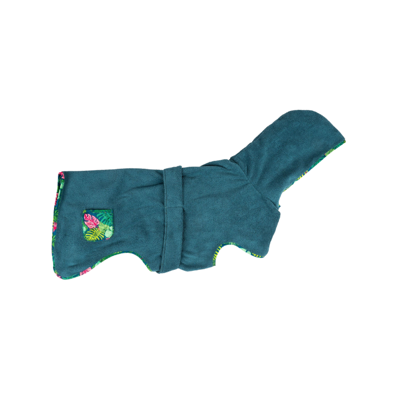 Peignoir pour chien tropical marque max et molly vue profil