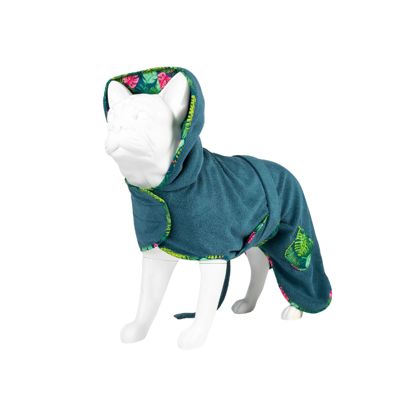 Peignoir pour chien tropical marque max et molly vue avant
