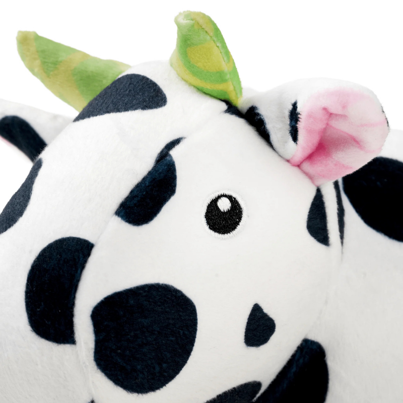 Peluche pour chien Claire la Vache zoom sur la tête de la peluche