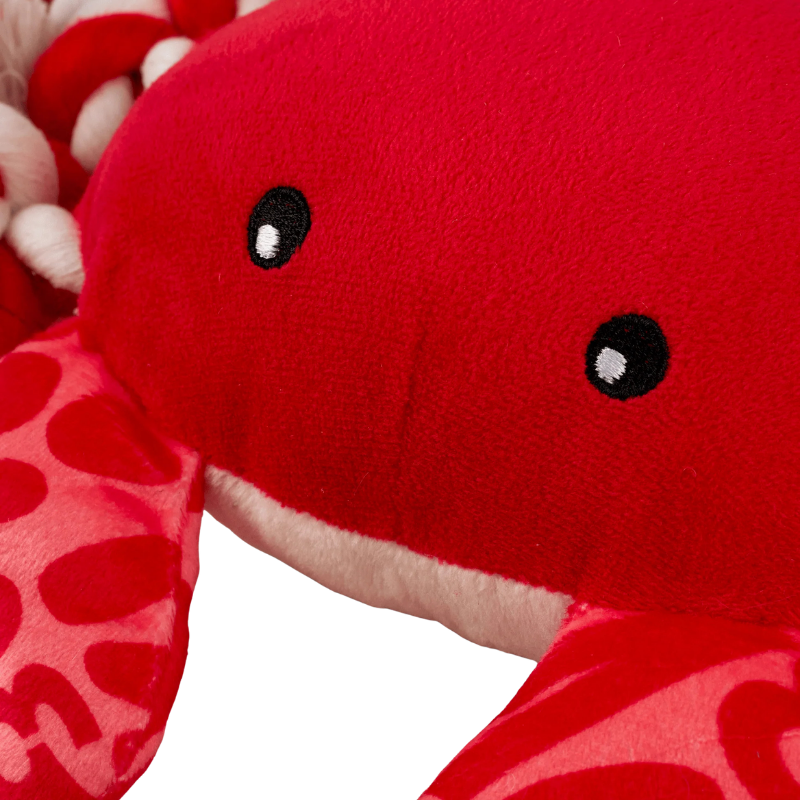 Peluche pour chien Howie le crabe zoom sur la tête de la peluche