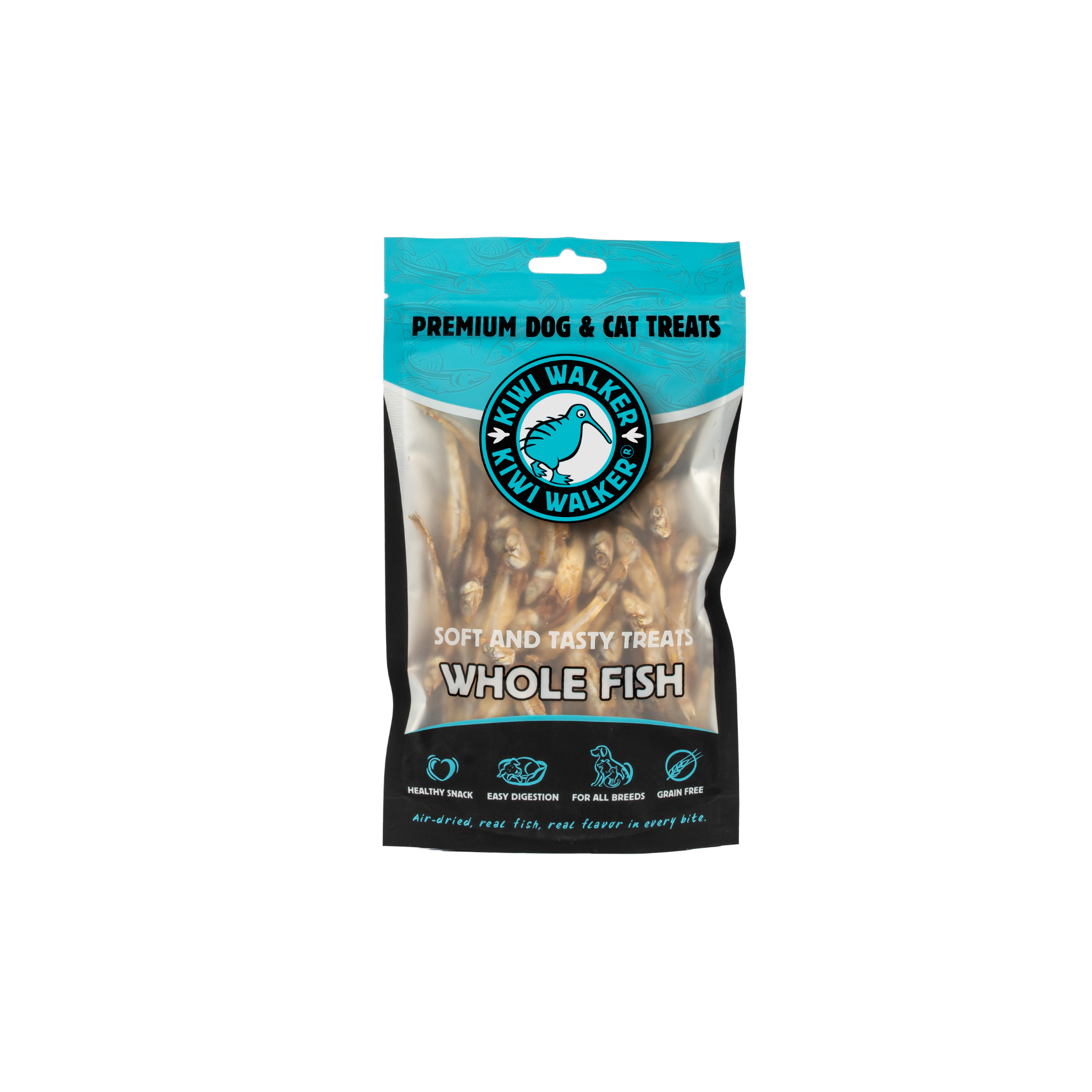 Petits poissons séchés pour chien et chat kiwi walker sachet de 100G