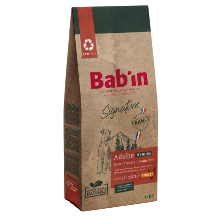Croquettes Bab'in - Signature Sans Céréales Medium Adulte (Poulet)