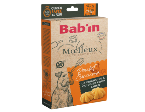 friandises moelleuses Bab'in au poulet et curcuma pour chien